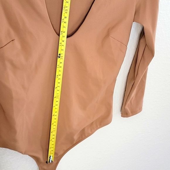 NWT FREE PEOPLE CLOSE CALL DUO BODYSUIT CAFE AU LAIT TAN BROWN SMALL - Picture 8 of 11